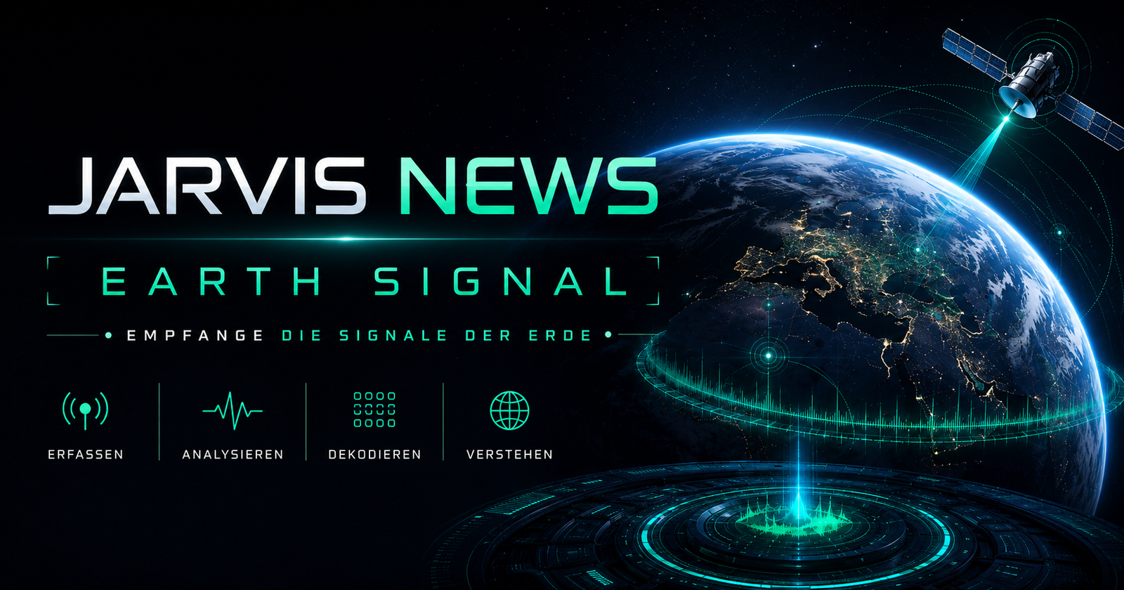 Jarvis News Earth Signal empfängt die Signale der Erde aus dem Orbit